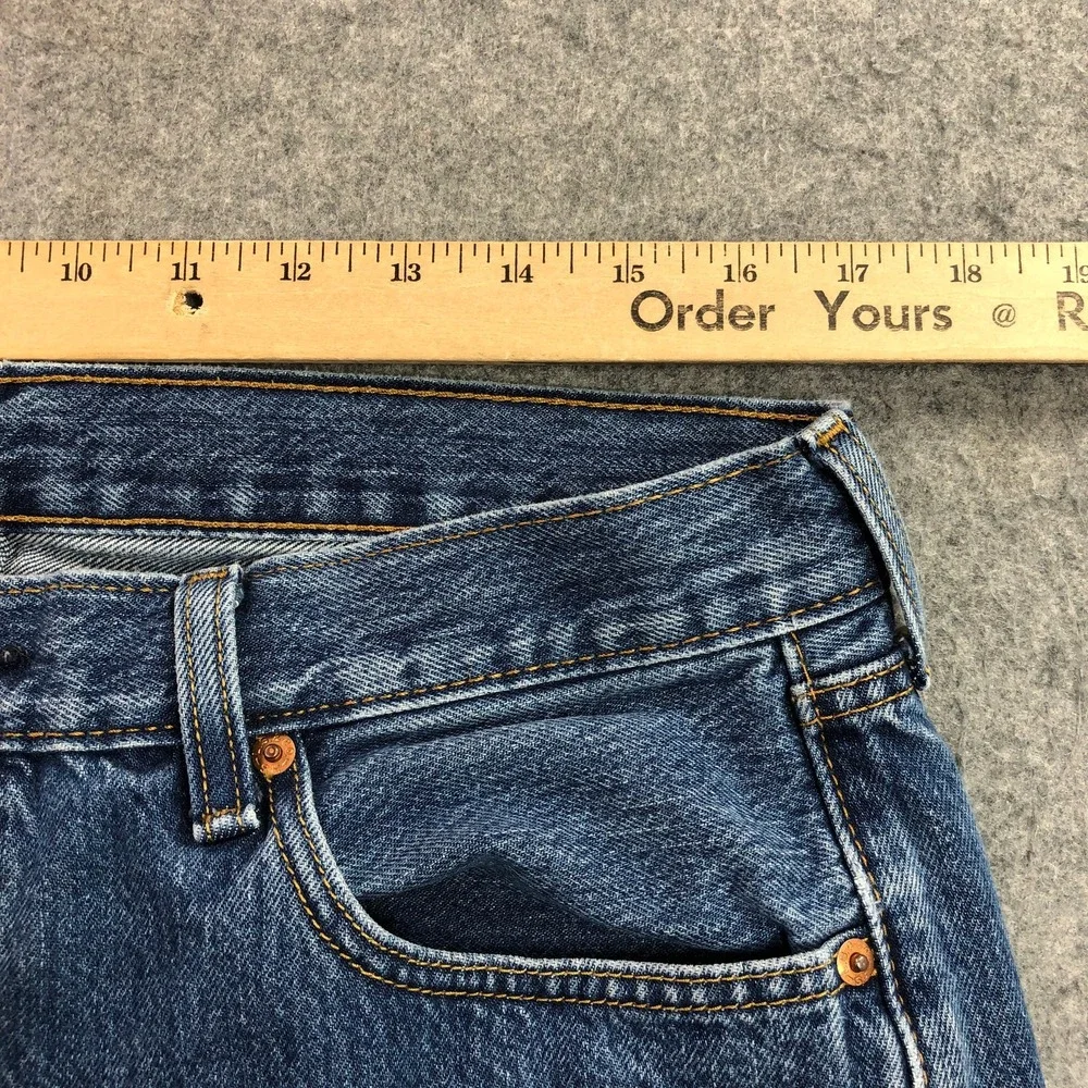 Levi's Mens 501 Original Fit Jeans 34x34 Blue Button Fly Straight Leg Denim